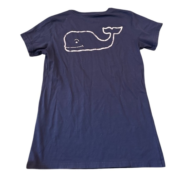 Vineyard Vines Vintage Pink Whale Short-Sleeve Navy Blue Pocket Tee Size XXS - Picture 1 of 7